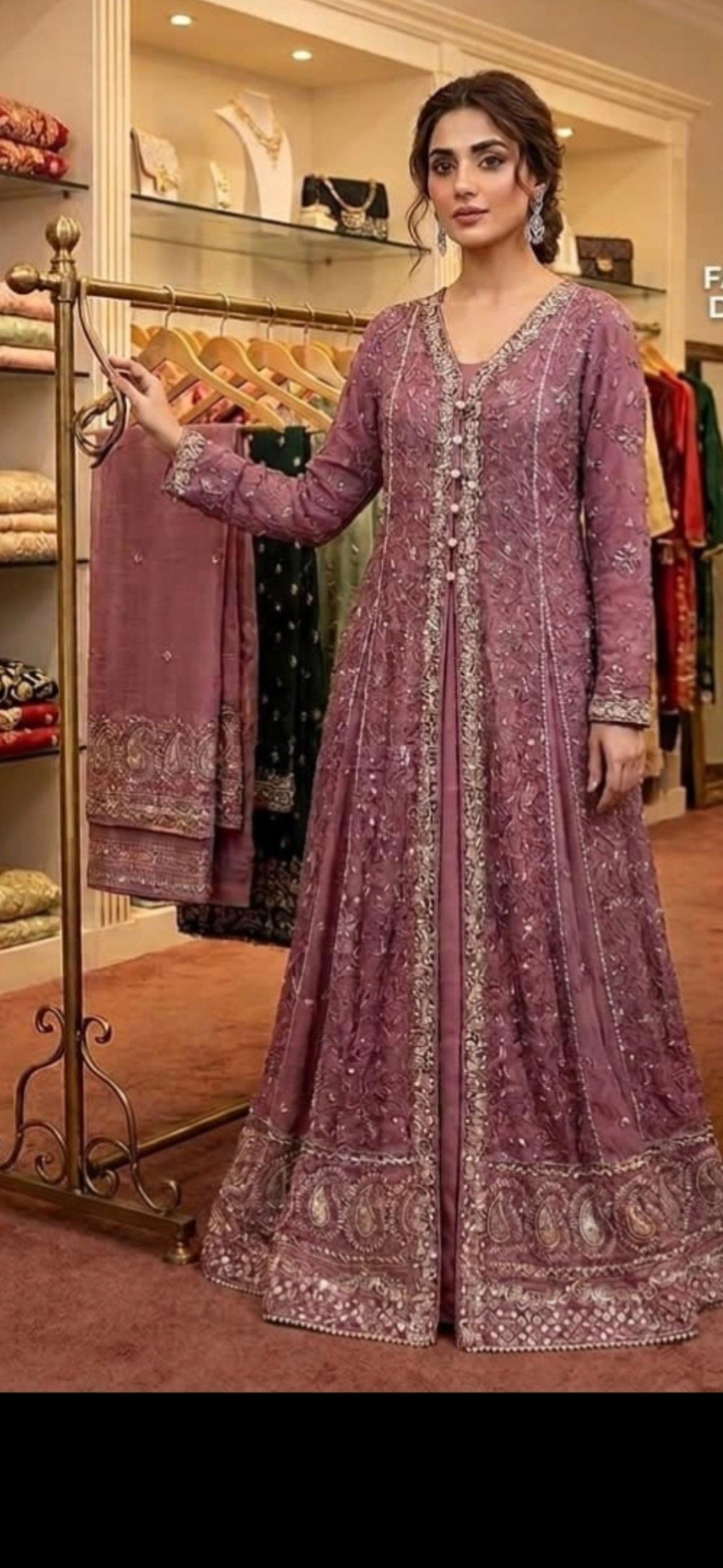 Mauve Rose Tail Gown Maxi
