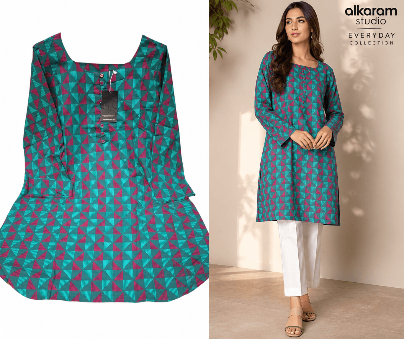 Sage Green Floral Printed Khaddar