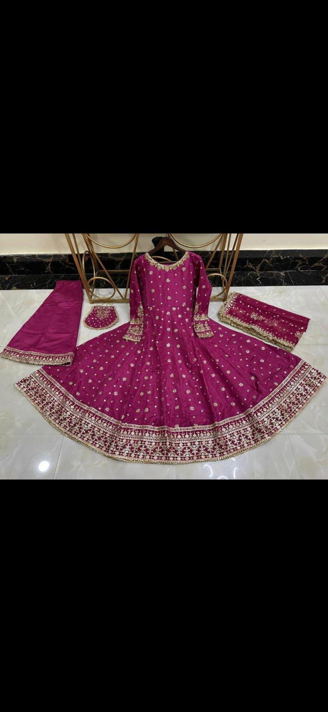 Royal Elegance Super Silk Full Embroidered Frock